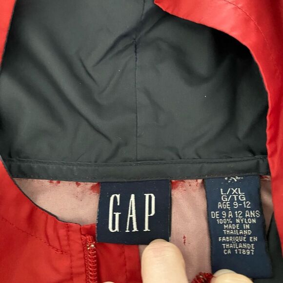 🔆3/$25🔆 GAP KIDS Vintage Red Windbreaker Jacket XL (9 - 12 years) - Picture 4 of 8